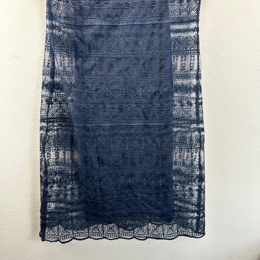 Garnet Hill Lace Dress with Lining Sleeveless Blue Size 2 - Picture 3 of 12
